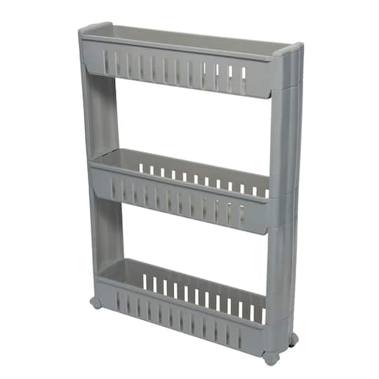 Simplify 3-Tier Slim Slide-Out Storage Cart in Gray | 21" x 5" x 28.35" | Michaels®